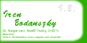 iren bodanszky business card